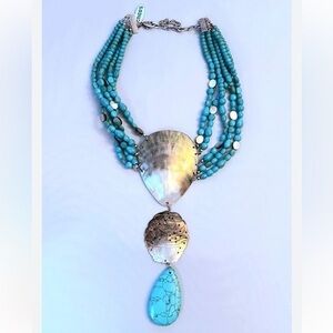 Chico’s abalone Turquoise necklace